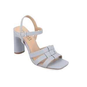 Journee Collection Women's Gibssen Square Toe Fisherman Sandals Blue Size 7